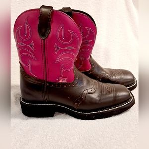 Justin Leather Square Toe Gypsy Boots. Womens-Size 9.5B
